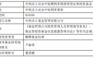 董清源离任中科沃土沃安中短利率债中科沃土沃嘉混合